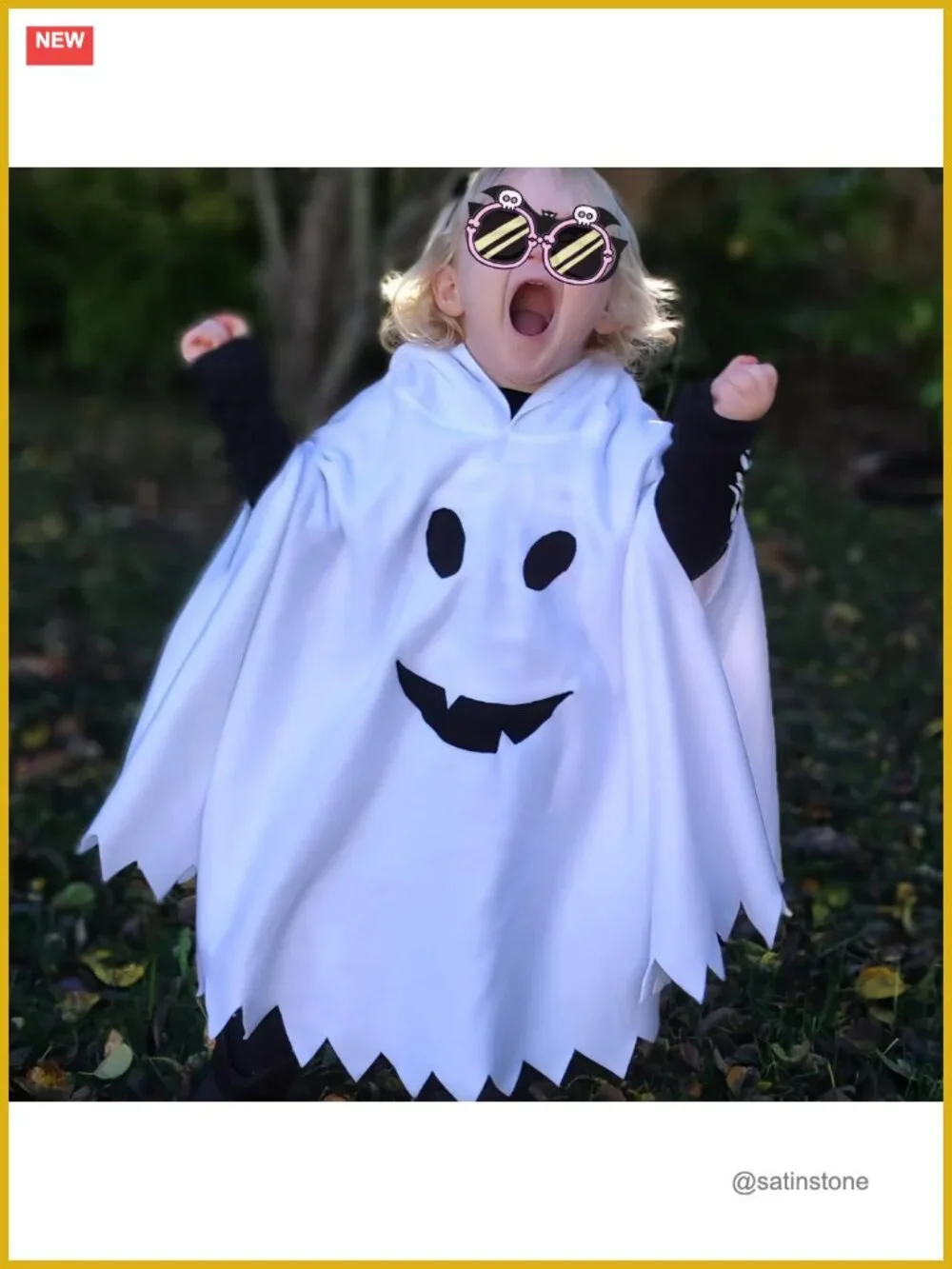 Toddler Ghost Halloween Costume Hooded Cloak with Pants Cotton Blend